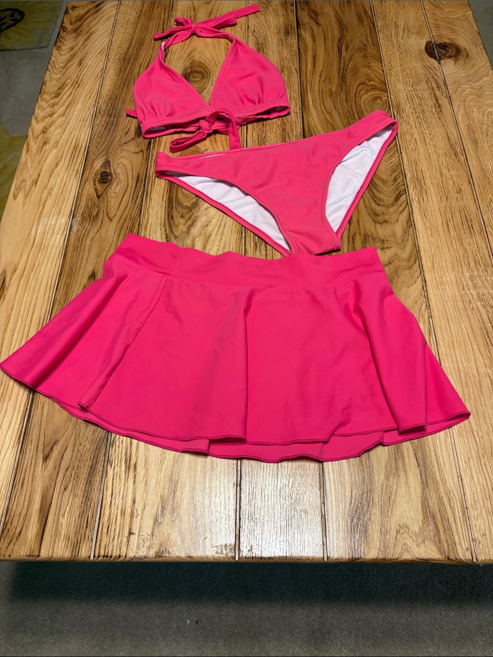 ALOHA Collection Bright Pink Womens Swim Skirt Set
